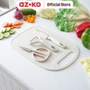 AZKO Kris Set 4 Pcs Pisau Dapur Dengan Talenan - Putih Knife And Cutting Board Set Cooking Knife Set Piso Dan Talenan Perlengkapan Masak Kitchen Tools