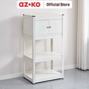 AZKO Stora Hiro Rak Besi 3 Tingkat - Putih Organizer Serbaguna Tempat Simpan Barang Multifungsi Rak Storage Perlengkapan Rumah Tangga