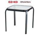 AZKO Meja Sisi Glass Steel - Hitam End Table Meja Kecil Aesthetic Meja Samping Serbaguna Small Table