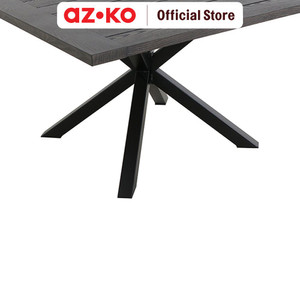 AZKO Meja Makan Steel Square - Hitam Dining Table Dinner Table Meja Kursi Ruang Makan Aesthetic Furniture Dining Room