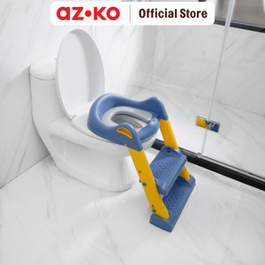 AZKO Kindla Alas Duduk Kloset Anak Dengan Tangga 8858 - Biru Baby Toilet Dudukan Wc Anak Perlengkapan Toilet Training