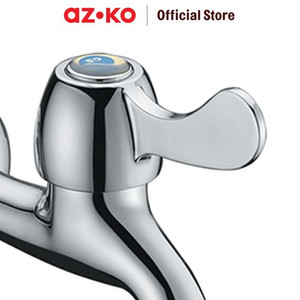 AZKO Acroz Keran Air Dengan Ulir Chrome T2007B-F20 Outdoor Cold Tap Kran Air Tembok Aksesoris Kamar Mandi Bathroom Accessories