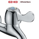 AZKO Acroz Keran Air Dengan Ulir Chrome T2007B-F20 Outdoor Cold Tap Kran Air Tembok Aksesoris Kamar Mandi Bathroom Accessories