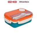 AZKO Ataru 1.3 ltr Kotak Makan 4 Sekat 3 Warna Lunch Box Food Grade Food Box Dengan Clip Kotak Bekal Makan Bpa Free Wadah Makanan