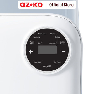 AZKO Kindla Penghangat Botol Susu Bayi 6In1 - Abu-Abu / Putih Bottle Warmer Tempat Menghangatkan. Perlengkapan Rumah Tangga. Kebutuhan Bayi Sterilizer