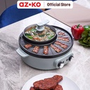 AZKO Memoo 4In1 Hotpot Steam Grill Fryer - Hijau Alat Masak Listrik Serbaguna Grill Pan And Pot Penggoreng Dan Perebus Kitchen Tools