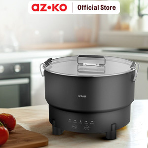 AZKO Kris Mini Panci Electric Mini 800 watt - Hitam Multifunction Electric Pan Kuali Pot Peralatan Masak Perlengkapan Dapur
