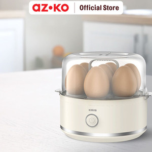 AZKO Kris Alat Perebus Telur 7 Slot 350 watt - Putih Egg Boiler Steamer Electric Mesin Rebus Telur Listrik Perlengkapan Masak