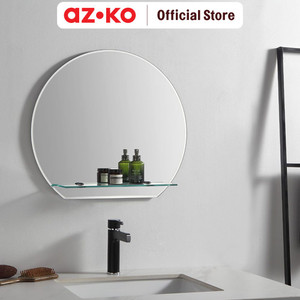 AZKO Fosa 50X60 cm Cermin Dinding Kamar Mandi Dengan Rak Od-B008 Bathroom Wall Mirror Rak Cermin Tembok Aksesori Kamar Mandi Furniture Rumah