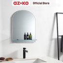 AZKO Fosa 45X60 cm Cermin Dinding Kamar Mandi Dengan Rak Oval Od8007-1 Bathroom Wall Mirror Rak Cermin Tembok Aksesori Kamar Mandi Furniture Rumah