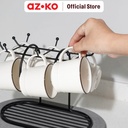 AZKO Stora Rak Gelas Diatomite - Abu-Abu/Hitam Tempat Cangkir Gantung Rak Cup Cangkir Mug Gelas Cup Holder Perlengkapan Rumah Tangga