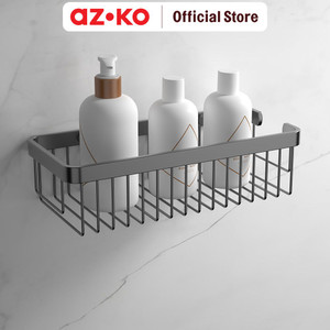 AZKO Acroz Rak Dinding Kamar Mandi Minimalist 82016 Organizer Serbaguna Rak Sabun Shampoo Tempat Peralatan Mandi Bathroom Wall Shelves