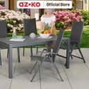 AZKO Kursi Teras Aluminium Textilene Y - Abu-Abu Balcony Chair Kursi Outdoor Serbaguna Furniture Rumah Tempat Duduk Kursi Halaman Balkon