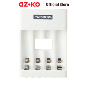 AZKO Krisbow Charger Baterai 4 Slot Aa/Aaa Fast Charging Casan Batre Isi Ulang Peralatan Elektronik Alat Pengisi Ulang Daya Battery