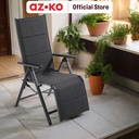 AZKO Kursi Teras Aluminium Textilene Padded Dengan Footrest Y - Abu-Abu Balcony Chair Kursi Outdoor Serbaguna Furniture Rumah Tempat Duduk Kursi Halaman Balkon