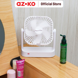 AZKO Apa Kipas Angin Meja 2In1 6 watt - Putih Desk Fan Penyejuk Ruangan Kipas Baling-Baling
