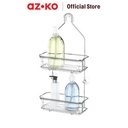 AZKO Stora Rak Gantung Kamar Mandi 2 Tingkat Chrome Wk820417R Shower Wall Shelf Organizer Tempat Sampo Sabun Rak Tembok Serbaguna Aksesoris Kamar Mandi Furniture Indoor Rumah