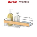 AZKO Stora Rak Dinding Kamar Mandi Dengan Holder Shower Wall Shelf Organizer Tempat Sampo Sabun Rak Tembok Serbaguna Aksesoris Kamar Mandi Furniture Indoor Rumah