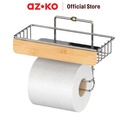 AZKO Stora Rak Dinding Kamar Mandi Dengan Holder Tisu Chrome Shower Wall Shelf Organizer Tempat Sampo Sabun Rak Tembok Serbaguna Aksesoris Kamar Mandi Furniture Indoor Rumah