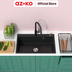 AZKO Acroz 80 cm Tempat Cuci Piringsingle Granite Wastafel Dapur Kitchen Sink Bak Tempat Cuci Piring Perlengkapan Dapur