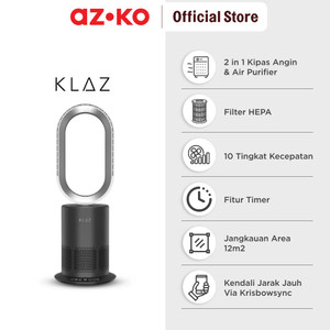 AZKO Klaz Air Purifier 2In1 Bladeless Penjernih Udara Alat Penyaring Pembersih Udara Elektronik Rumah Tangga Air Cleaner