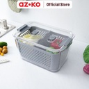 AZKO Kris Gure Wadah Makanan Dengan Saringan Food Container With Colander Kotak Makan Food Grade Serbaguna Tempat Makanan Food Storage Kitchenware - 0.60