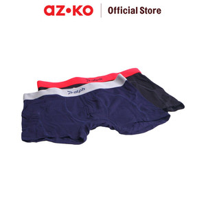 AZKO Alph Set 2 Pcs Celana Dalam Pria Boxer Basic Men Underpants Daleman Bawahan Pria Boxer Cowok - M