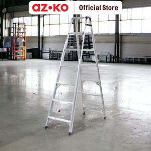AZKO Krisbow Tangga Lipat Aluminium Basic 2 In1 Multifunction Household Ladder Peralatan Rumah Tangga Tangga Buka Tutup Foldable Ladder - 7 Steps (2.1 m)