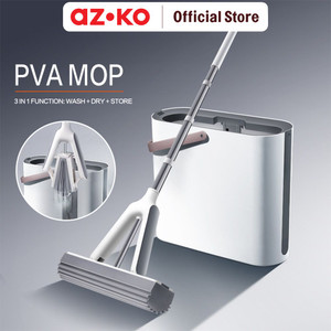 AZKO Proclean Set Alat Pel Pva - Putih Beige Mop Bucket Set Perabotan Rumah Tangga Alat Pembersih Lantai Cleaning Tools