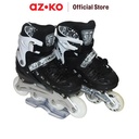 AZKO Kinetic Set Sepatu Inline Skate Inline Skates Roller Shoes Perlengkapan Olahraga - Hitam/Abu-abu, S
