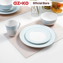 AZKO Delicia Set Premium Perlengkapan Makan Vektor Dinner Set Plate Aesthetic Eating Utensils Peralatan Makan Set Piring Gelas Mangkok - Abu-abu