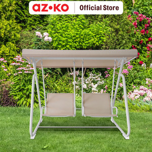 AZKO Soleil Gazelle Kursi Ayun 2 Seater Textilene - Krem Beige Hanging Swinging Chair Bangku Ayunan Outdoor Furniture Tempat Duduk Ayun