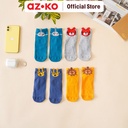 AZKO Ataru Set 4 Pasang Kaos Kaki Anak Kids Socks Kaus Kaki Sneakers Anak Lucu Kid Cute Socks - Animal