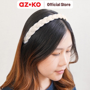 AZKO Ataru Bando Braid Fabric Headband Bando Stylish Aksesoris Kepala Fashion Wanita - Biru