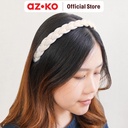 AZKO Ataru Bando Braid Fabric Headband Bando Stylish Aksesoris Kepala Fashion Wanita - Biru