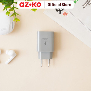 AZKO Ataru Kepala Charger Dual Usb A & C 30 watt - Abu-Abu Head Charger Kepala Casan Colokan Adapter Casan Perlengkapan Elektronik Gadget Accessories