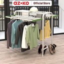 AZKO Stora Jemuran Handuk Lipat 9 Bar - Hijau Muda/Putih Tempat Jemur Anduk Drying Rack Gantungan Kain Lap Badan Mandi Towel Rack
