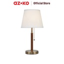 AZKO Eglare Set 3 Pcs Lustre Lampu Meja & Lampu Lantai Brass - Cokelat Walnut/Putih Standing Floor Light Table Light Lampu Tiang Lampu Meja Dekorasi Indoor