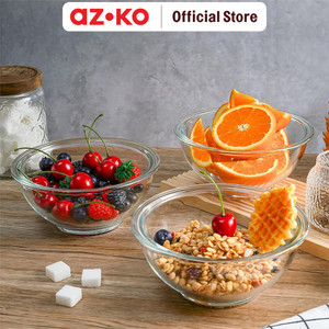 AZKO Culinart 2.4 ltr Mangkuk Adonan Kaca Mangkok Baskom Adonan Food Grade Dough Mixing Bowl Wadah Hidangan Peralatan Masak Perlengkapan Dapur