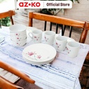 AZKO Delicia Set 12 Pcs Perlengkapan Makan Porcelain Dinner Set Plate Aesthetic Eating Utensils Peralatan Makan Set Piring Gelas Mangkok