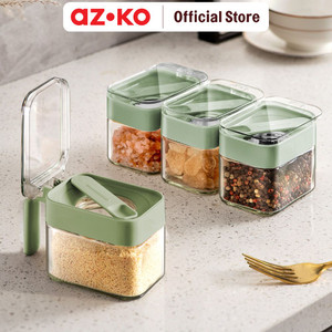 AZKO Kris 300 ml Tempat Bumbu Dapur P2 Spice Jar Tempat Penyimpanan Bumbu Perlengkapan Dapur Seasoning Jar - Hijau
