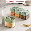 AZKO Kris 300 ml Tempat Bumbu Dapur P2 Spice Jar Tempat Penyimpanan Bumbu Perlengkapan Dapur Seasoning Jar - Hijau