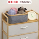 AZKO Stora Kotak Penyimpanan Soft Sleeve Bamboo Storage Box Tempat Alat Tulis Makeup Aksesoris Serbaguna Wadah Penyimpanan Multifungsi Organizer Meja - Abu-abu, 1 Kompartemen