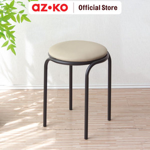AZKO Soleil Sierra Bangku Metal Padded Pu Multipurpose Stool Bangku Makan Cafe Restoran Tempat Duduk Serbaguna Furinture Interior Rumah - Hitam