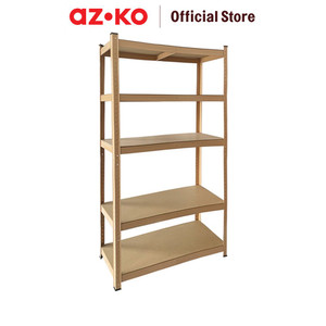 AZKO Krisbow 90X30X180 Cm Tori Rak Besi 5 Tingkat - Cokelat Sand Storage Rack Metal Tempat Penyimpanan Serbaguna Rak Barang Dokumen Arsip Organizer Kantor Sekolah
