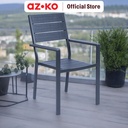 AZKO Soleil Kursi Teras Berlengan - Abu-Abu Tua Balcony Chair Kursi Outdoor Serbaguna Furniture Rumah Tempat Duduk Kursi Halaman Balkon