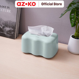 AZKO Stora Tempat Tisu 21.5X15.5X11.3 cm Tissue Box Holder Kotak Tisu Aesthetic Wadah Penyimpanan Tisyu Perlengkapan Rumah Tangga - Biru