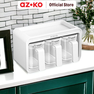 AZKO Kris Set Tempat Bumbu Dapur Set Spice Jar Rack Tempat Penyimpanan Bumbu Perlengkapan Dapur Seasoning Jar Set - 2 Pcs