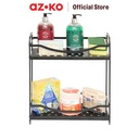 AZKO Stora Rak Kamar Mandi 2 Tingkat Alumunium Organizer Serbaguna Rak Sabun Shampoo Tempat Peralatan Mandi Bathroom Racks - Rak