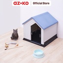 AZKO Paws N Tail 62X62X60 cm Rumah Hewan Dengan Pintu - Biru Pet Cage Tempat Tinggal Anabul Cat House Perlengkapan Hewan Peliharaan
